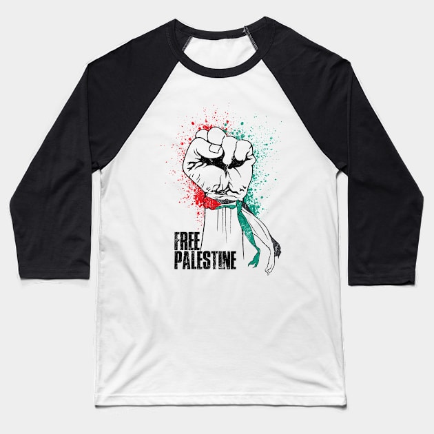 Free Palestine / Support Palestine Baseball T-Shirt by Skeletownn